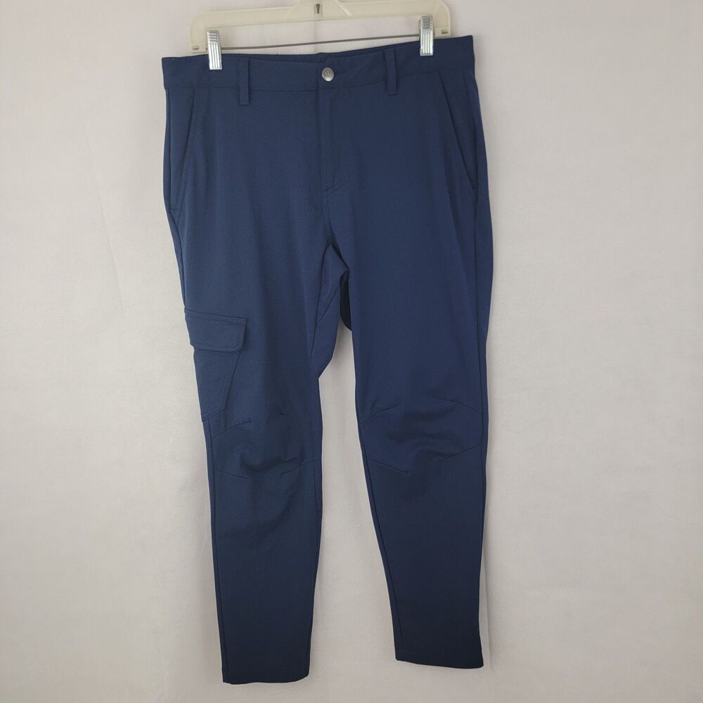 ADIDAS Mens Pants Sz 34x27 Adicross Warp Knit Golf Jogger BLUE Cargo FQ5916